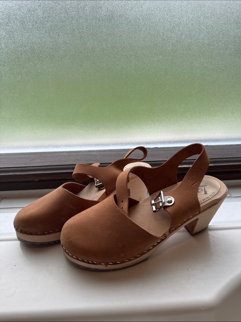 Lotta From Stockholm Tan Leather Clog Heels